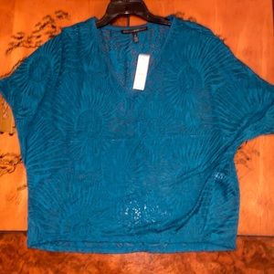 White House Black Market Teal Green Blouse